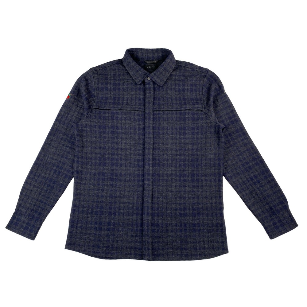 KJUS Yellowstone Wool Blend Shirt Jacket Men's XL 54  Gray Blue Cherry Hills